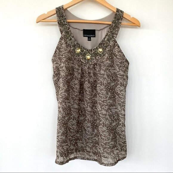 Cynthia  Rowley tank top with jewelled neckline - Picture 5 of 11